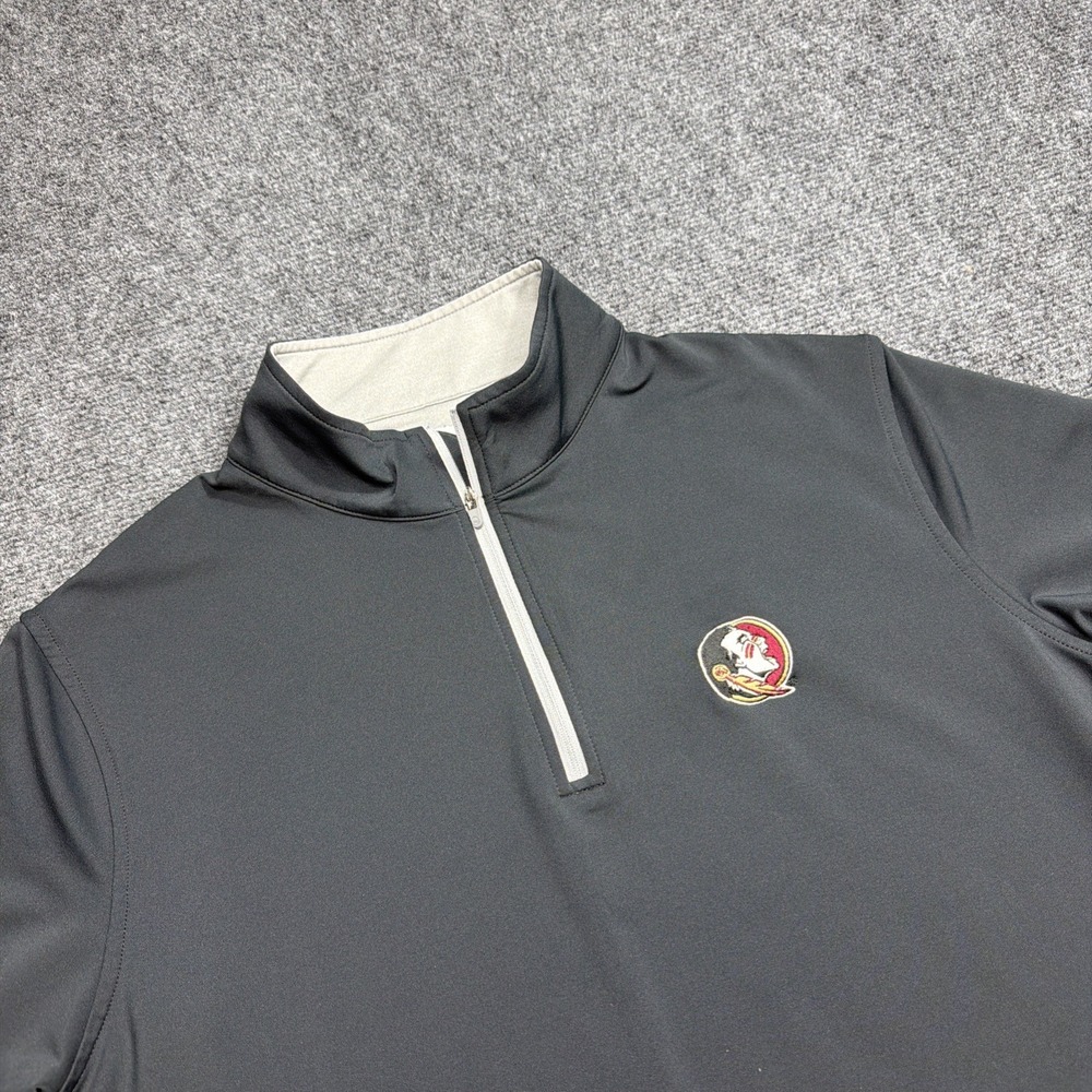 PETER MILLAR CROWN X Florida State Seminoles FSU 1/4 Zip Pullover Stretch Black
